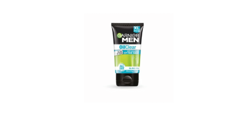 Garnier Men Oil Clear Clay D-Tox Face Wash with clay texture