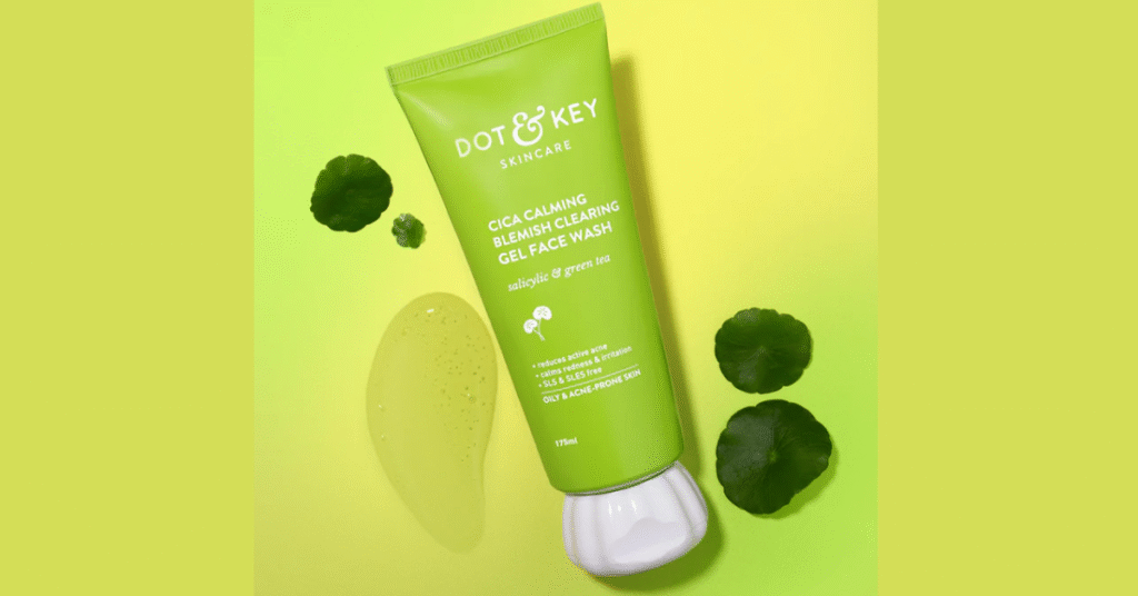Dot & Key Cica Calming Blemish Clearing Face Wash with Cica, Green Tea, Aloe Vera, and Salicylic Acid